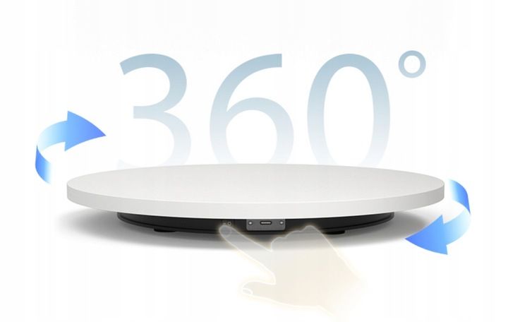 ELEKTRYCZNY STÓŁ FOTOGRAFICZNY STUDYJNY 360 OBROTOWY USB-C 60cm do 40kg