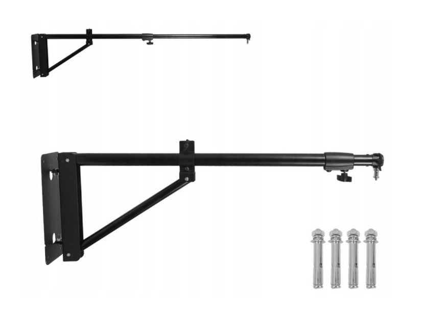 RAMIĘ UCHWYT BOOM ŚCIENNY TELESKOPOWY regul. 96-180cm + SPIGOT + met. KOŁKI