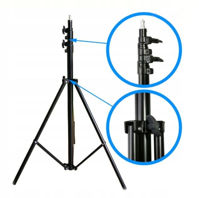 SOLIDNY STUDYJNY STATYW OŚWIETLENIOWY A709 97-290cm głowica 16mm 1/4''