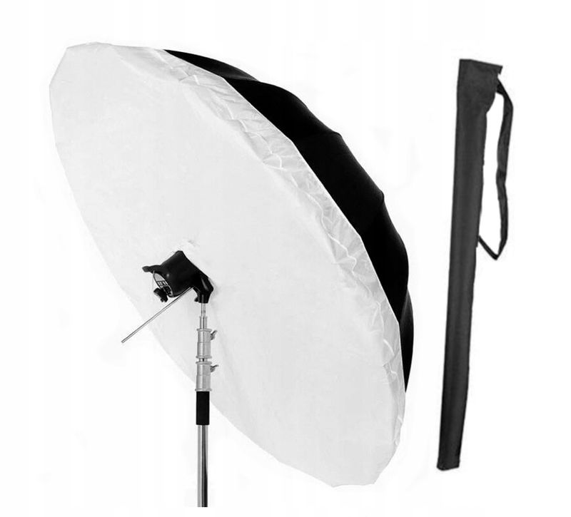 PRO PARASOLKA STUDYJNA ODBIJAJĄCA SREBRNA 150cm z DYFUZOREM włókno szklane