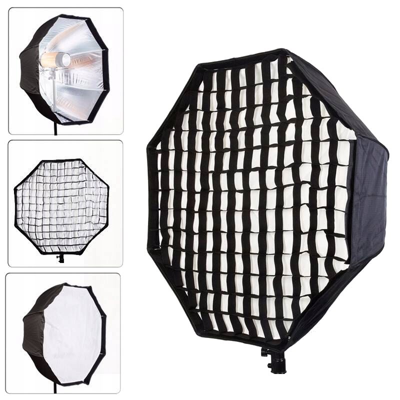 PARASOLKA SOFTBOX GŁĘBOKA PARABOLICZNA OCTA 80cm DYFUZOR POKROWIEC + GRID