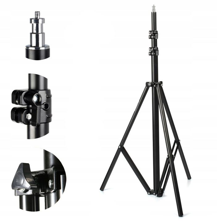 STUDYJNY STATYW OŚWIETLENIOWY 806 100-295cm głowica 16mm 1/4" cały z metalu
