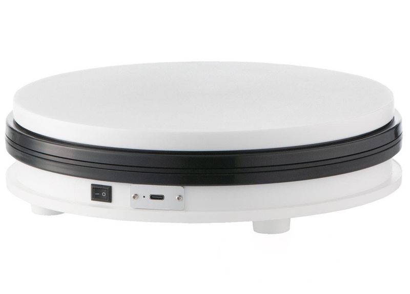 ELEKTRYCZNY STÓŁ FOTOGRAFICZNY STUDYJNY 360 OBROTOWY USB-C 25cm do 10kg