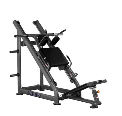 Macchina hack squat JL-7319 professionale a dischi, pedana inclinabile e supporto per carichi