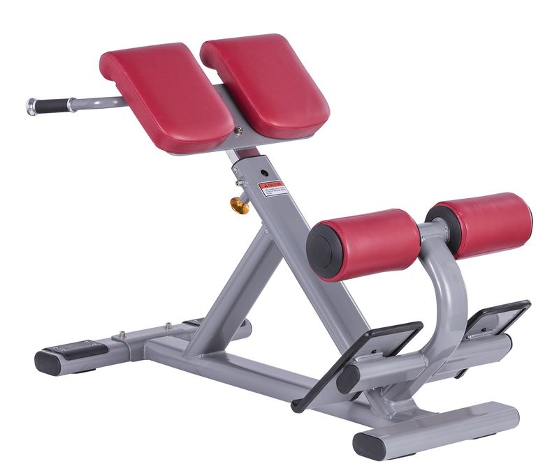 JL-7329 panca hyperextension professionale con supporti regolabili e rulli per appoggio gambe.  