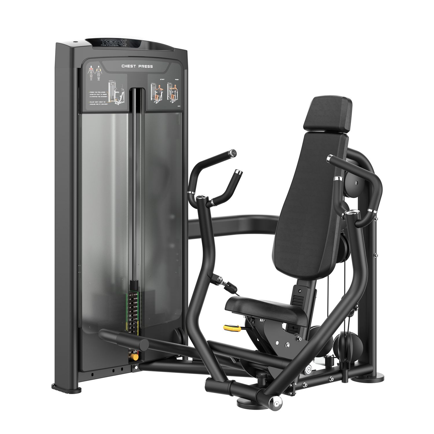 PLX 8000 Toorx – Chest Press Convergente Professionale per Pettorali e Tricipiti PLX 8000 Toorx – chest press convergente professionale vista frontale