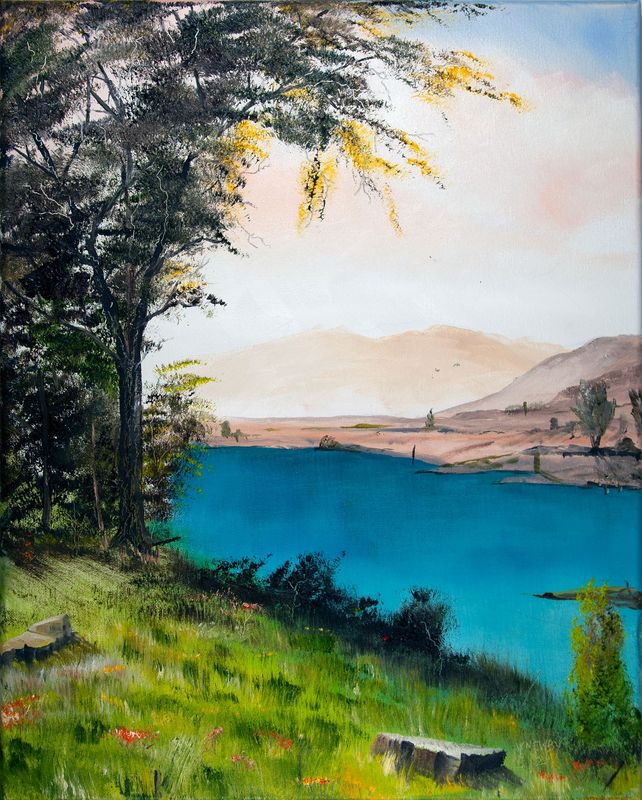 "Deep Blue Lakeside"