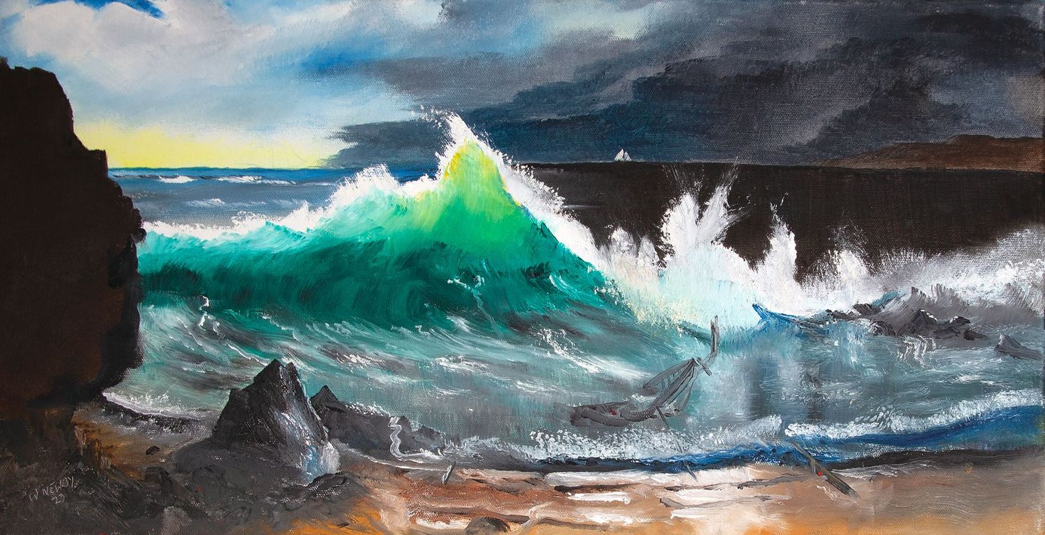 "Panoramic Rocky Shore"