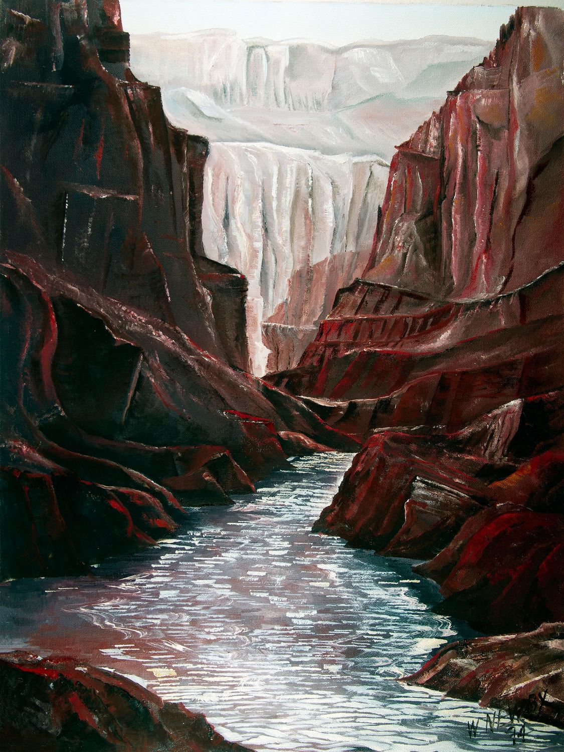 "Rushing Water over Stone"