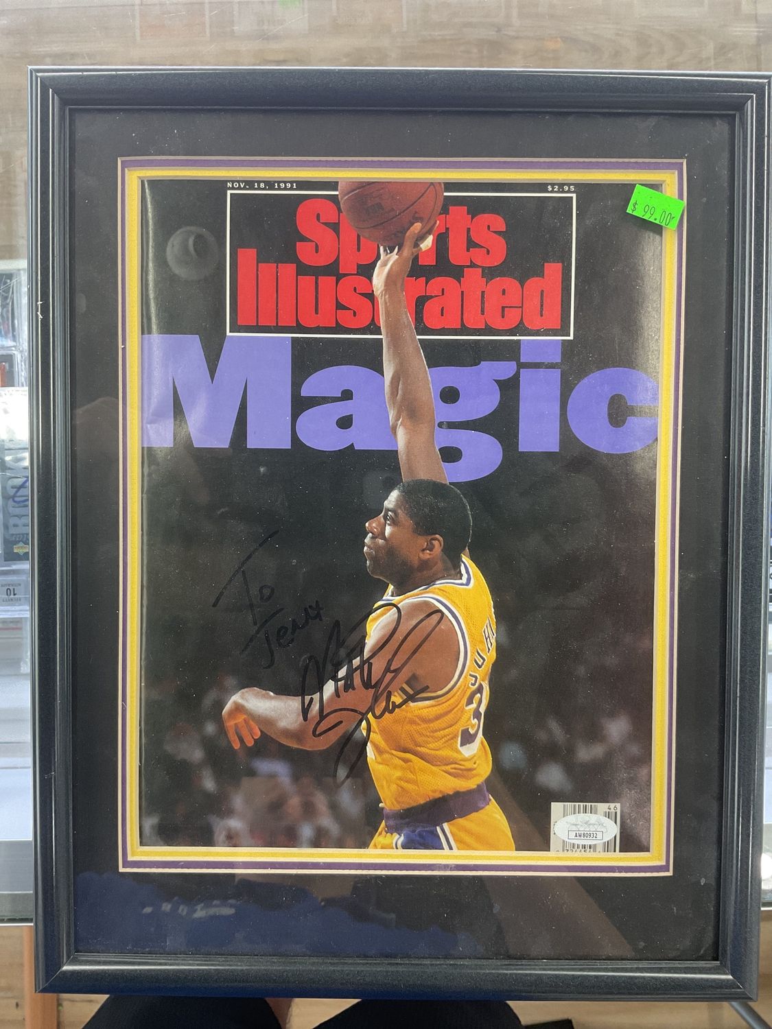Magic Johnson PSA/DNA Sports Illustrated Autographed Framed Display Piece 11”x14”