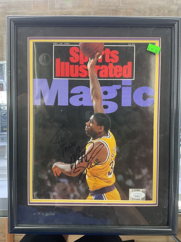 Magic Johnson PSA/DNA Sports Illustrated Autographed Framed Display Piece 11”x14”