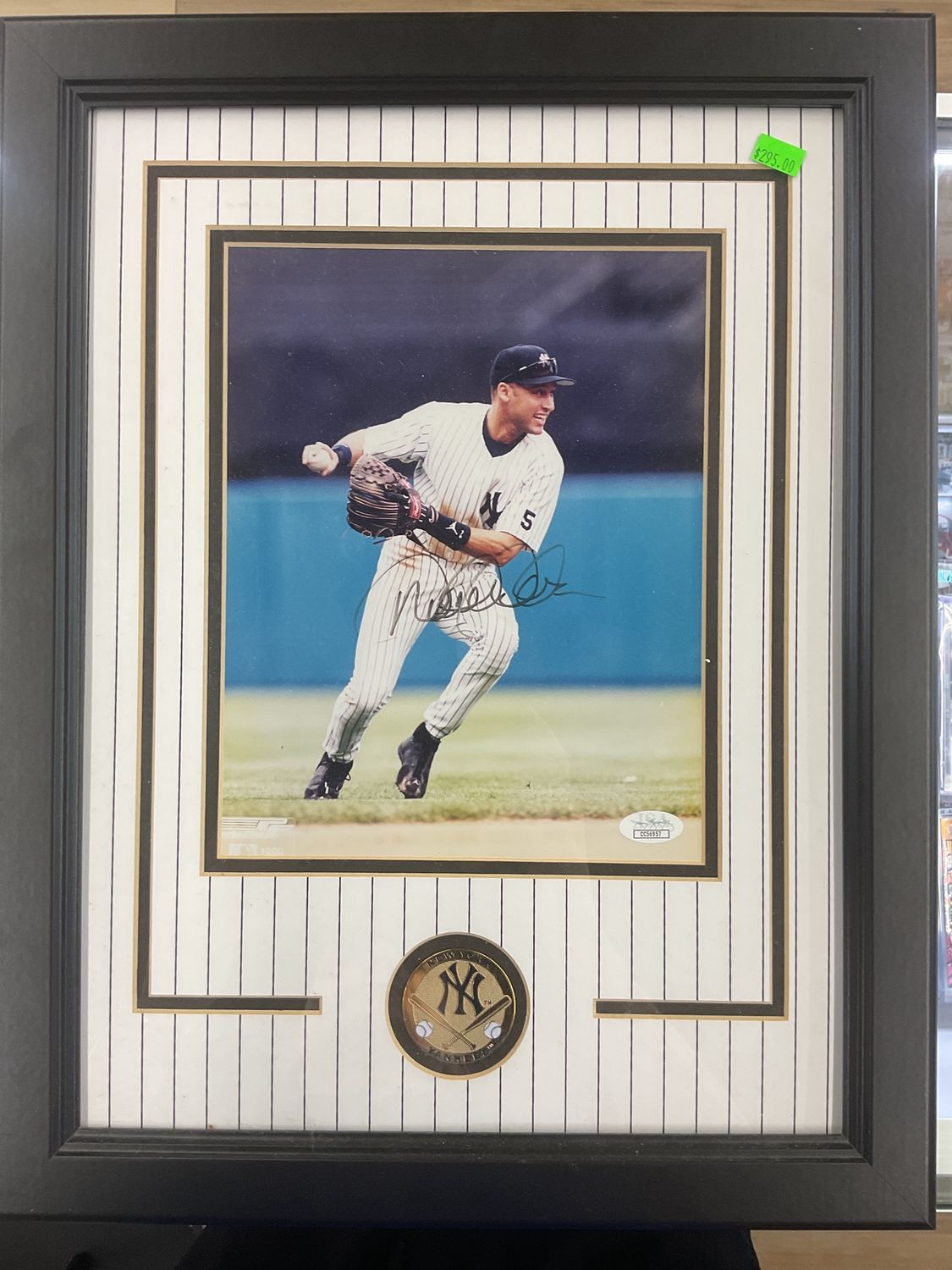 Derek Jeter Framed autographed display 14”x19x JSA Authenticated