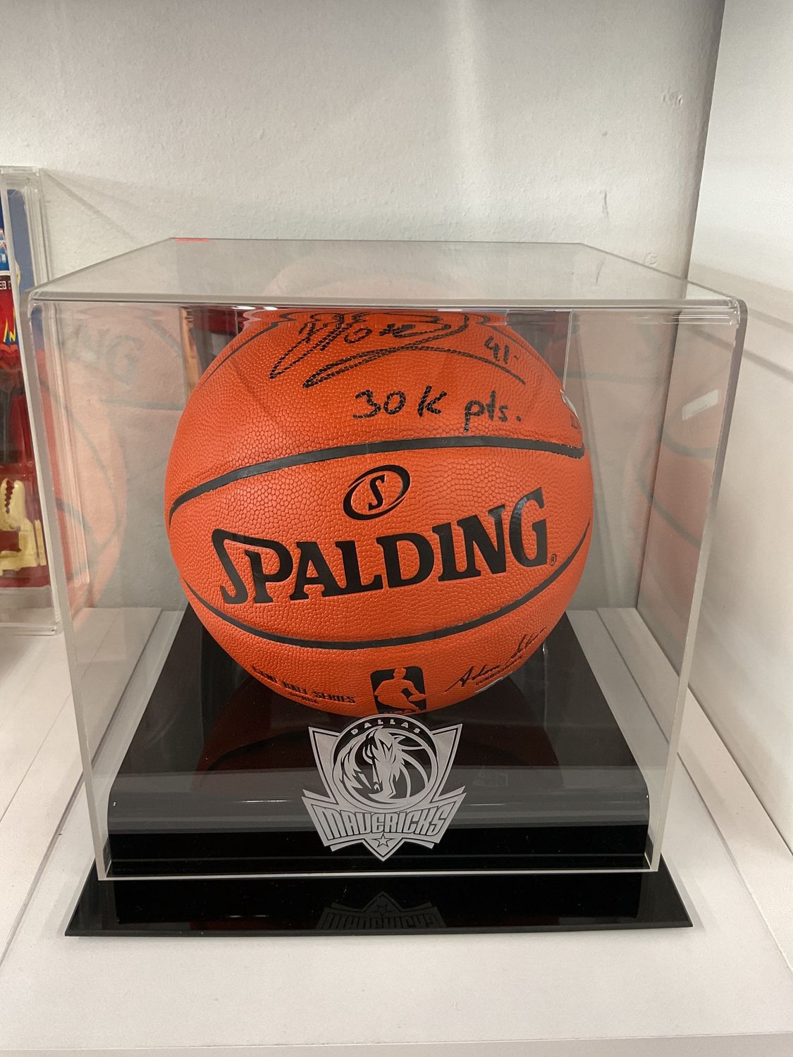 Dirk Nowitzki Autographed Spaulding NBA Basketball 30k points Inscribed Panini Authenticated
