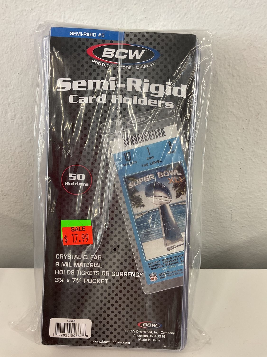 BCW Semi Rigid Card Holders 50 ct.