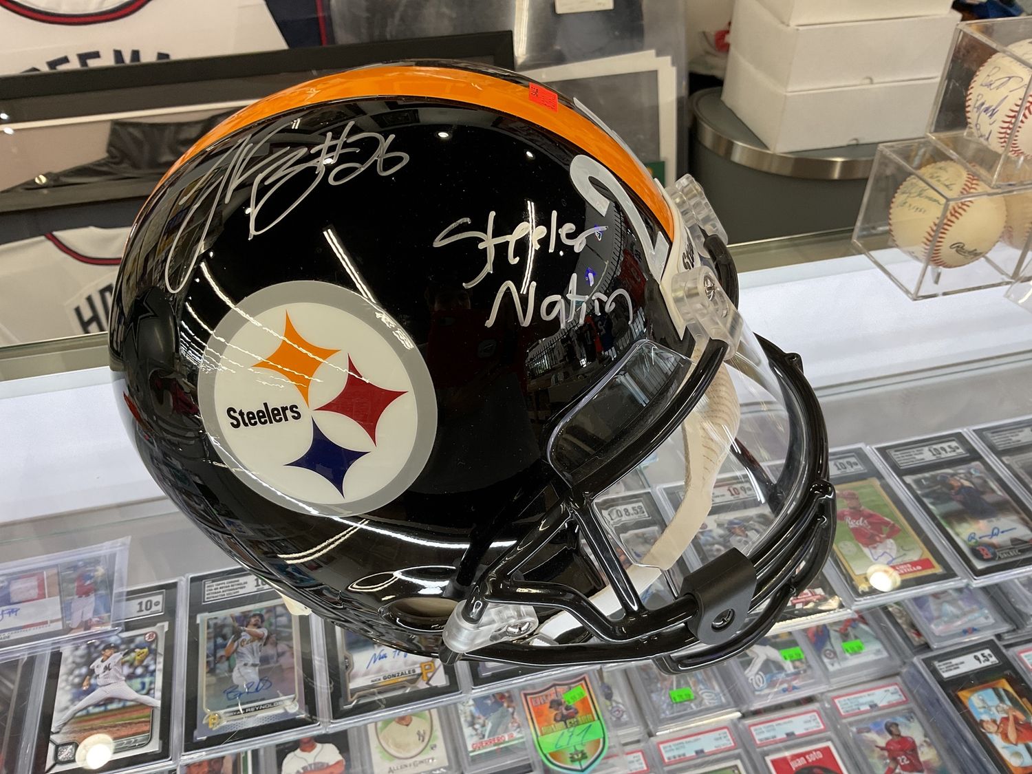 Le’veon Bell Full Size Autographed Helmet JSA authenticated