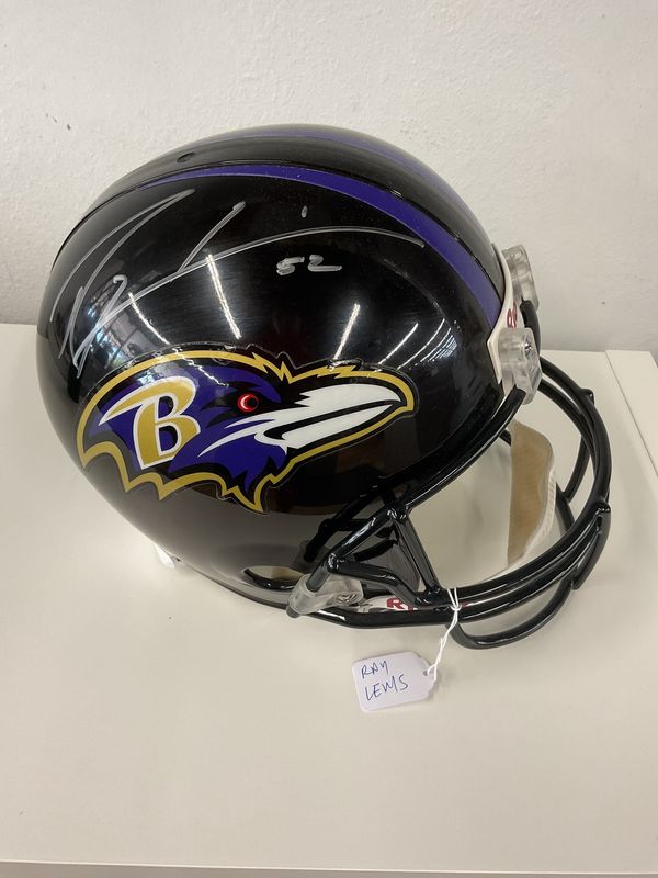 Ray Lewis Signed Full Size Riddell Replica Helmet