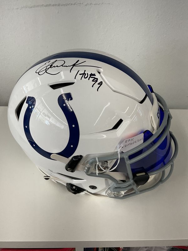 Eric Dickerson Autographed Riddell Speedflex Full Size Authentic Colts Helmet. HOF 99 Inscr.
