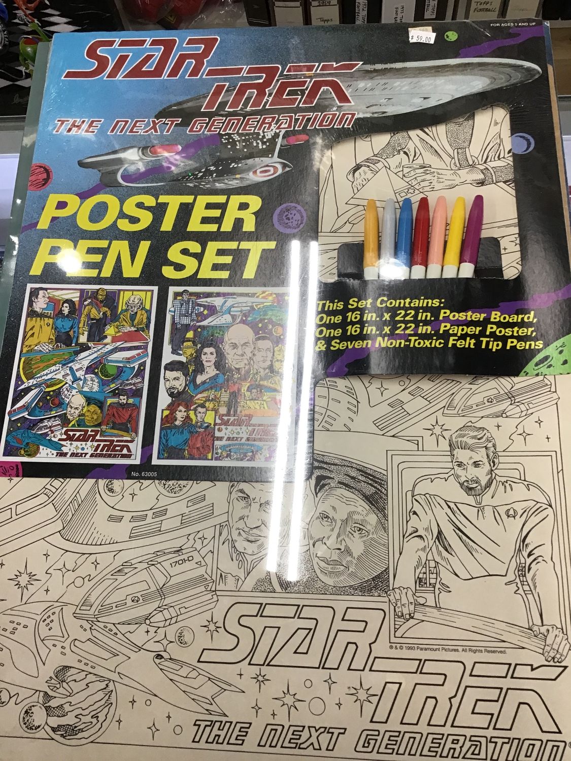 Star Trek the next generation poster pen set 1993
