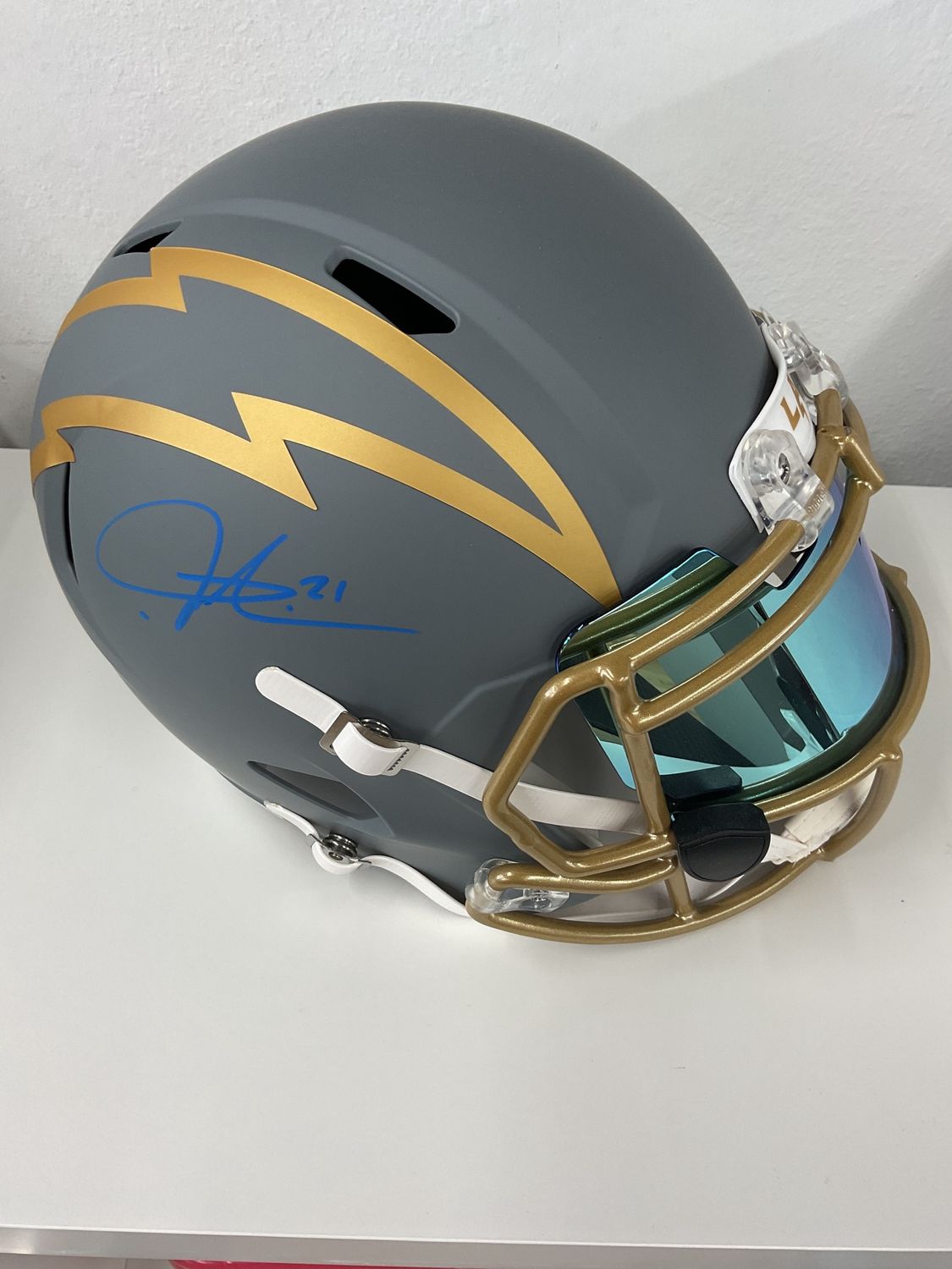 Ladainian Tomlinson Autographed Replica Custom Chargers Helmet Becket Authenticated