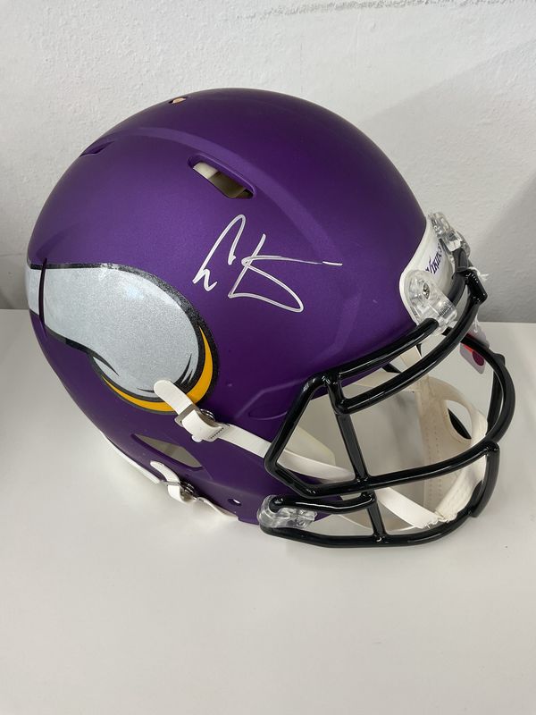 Chris Carter Autographed Full-size Vikings Helmet JSA Authentic