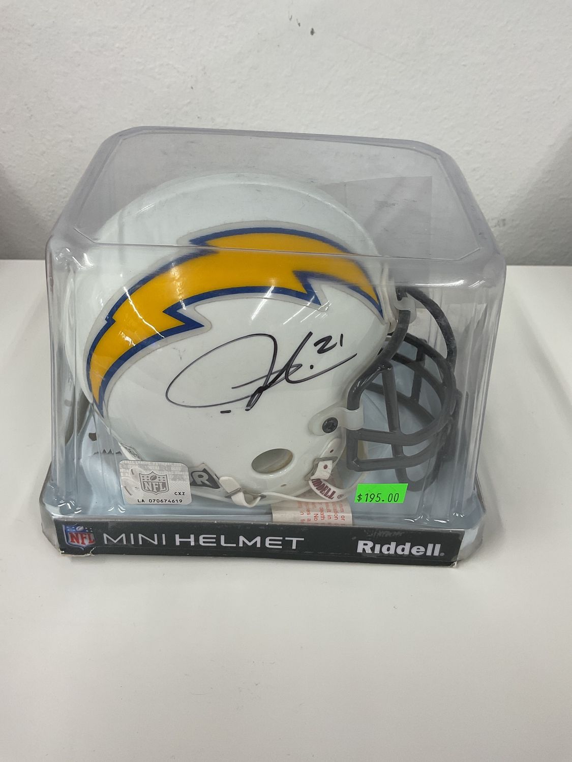 Ladainian Tomlinson Autographed Chargers Riddell Mini helmet