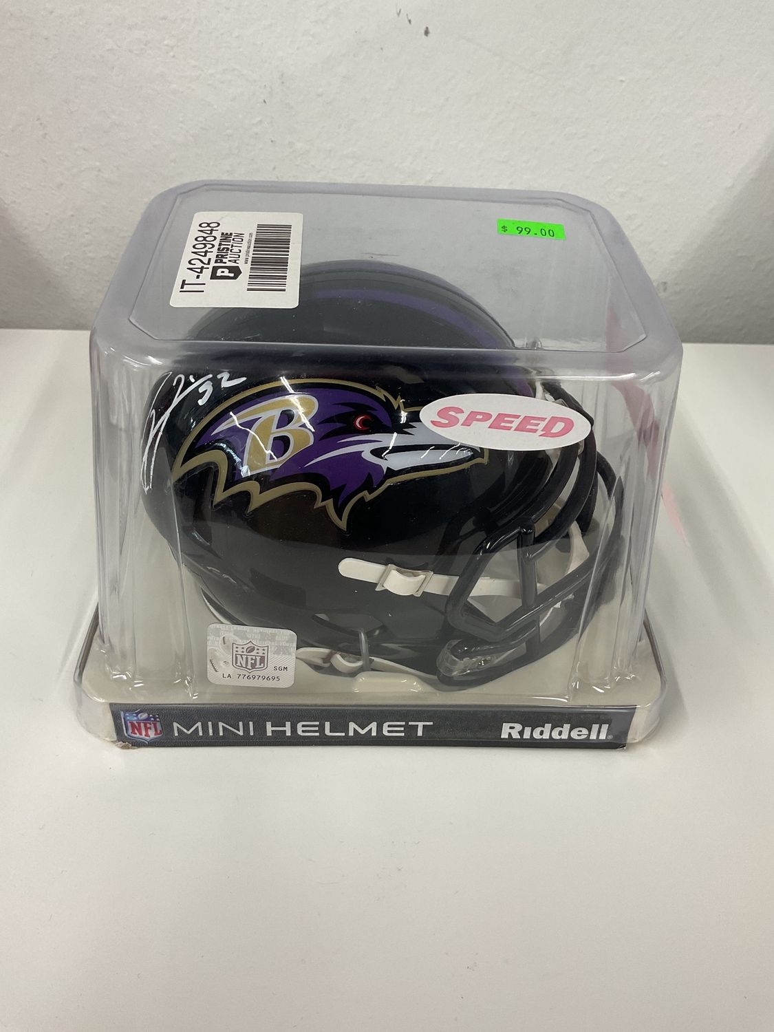 Ray Lewis Autographed Ravens Riddell Mini Helmet