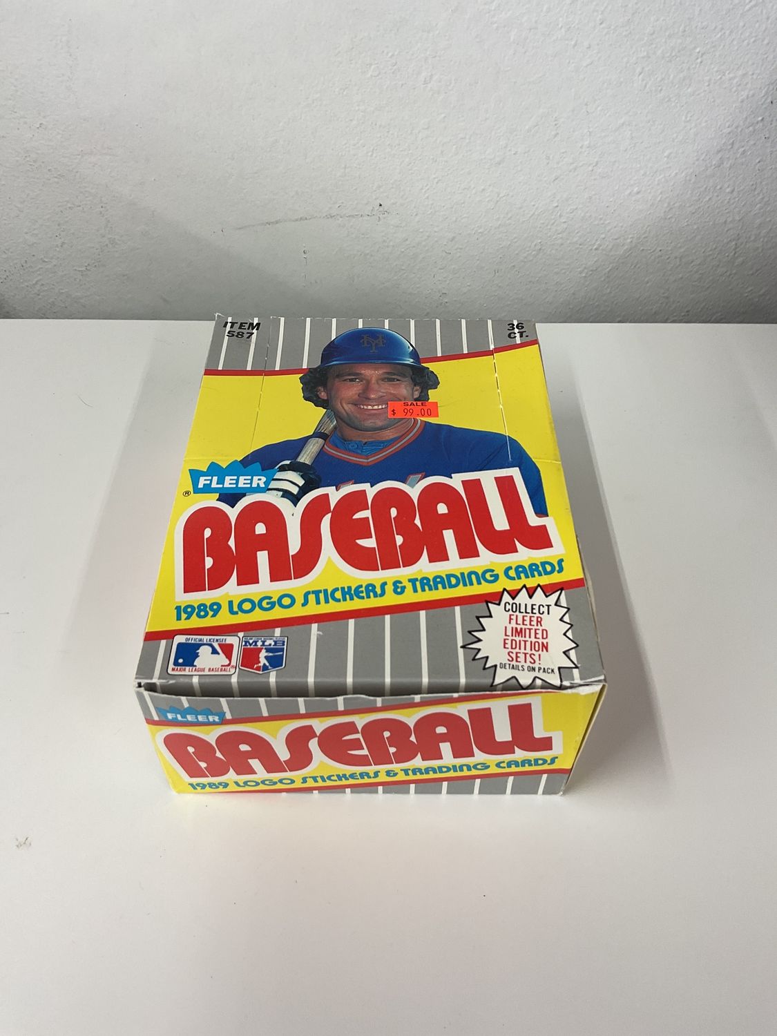 1989 FLEER BASEBALL 24 CT RACK PACK BOX UNSEARCHED Barry Bonds on top