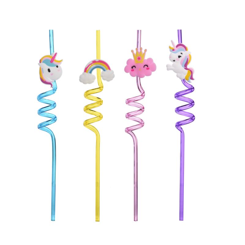 Unicorn 4er Set Strohhalme