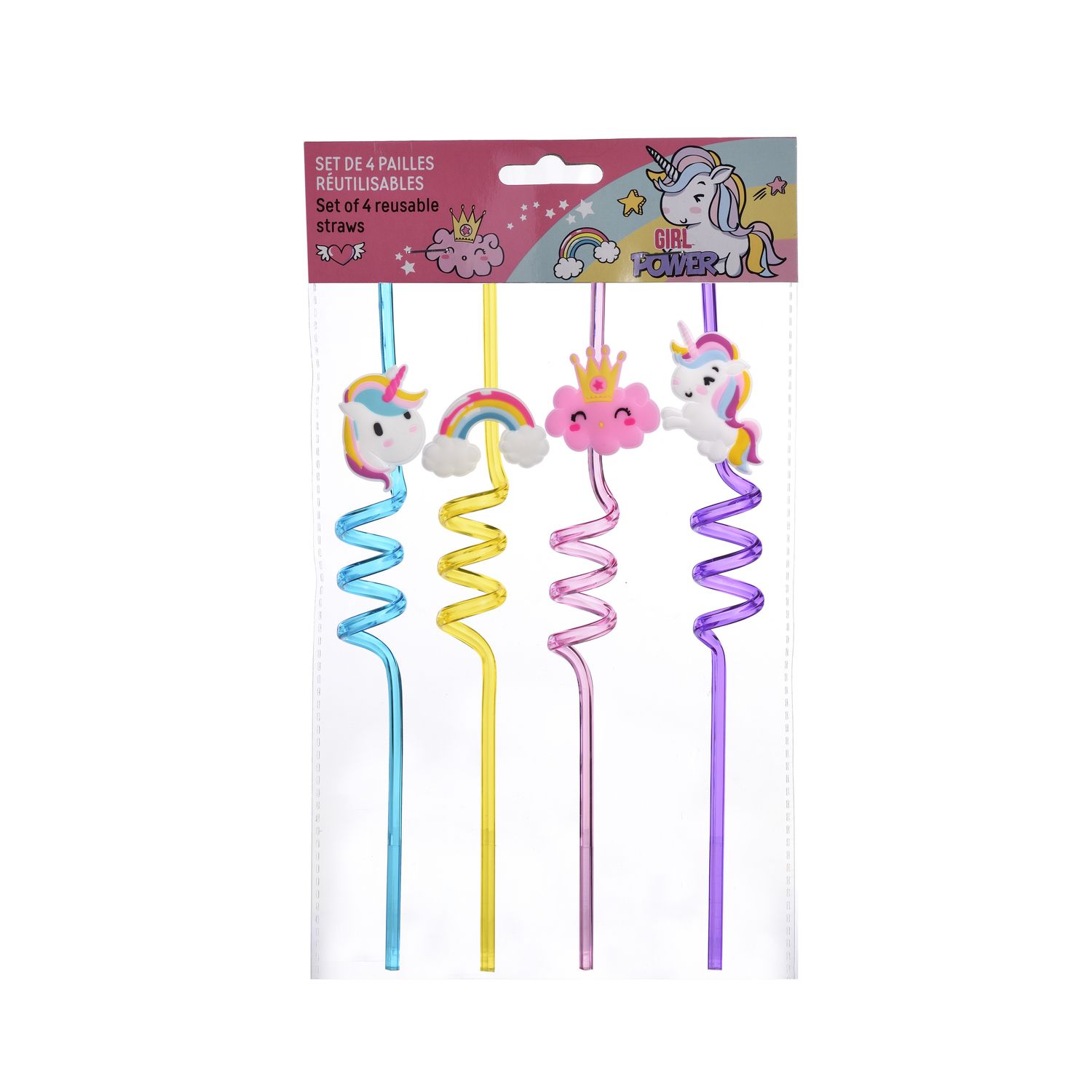 Unicorn 4er Set Strohhalme