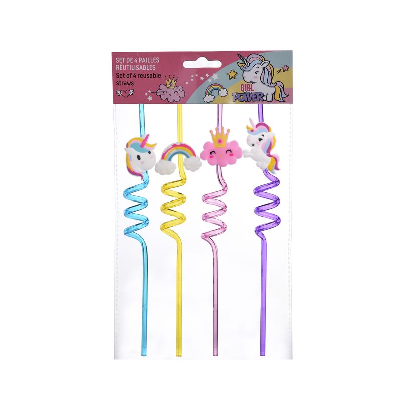 Unicorn 4er Set Strohhalme