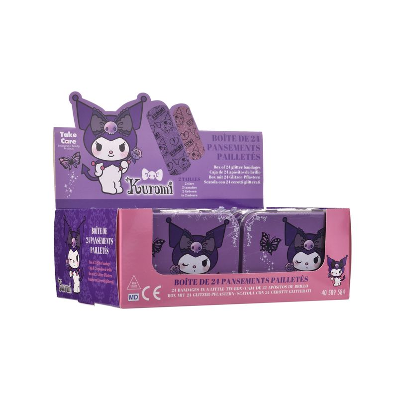 Hello Kitty Kuromi Glitzer Pflaster in Metallbox