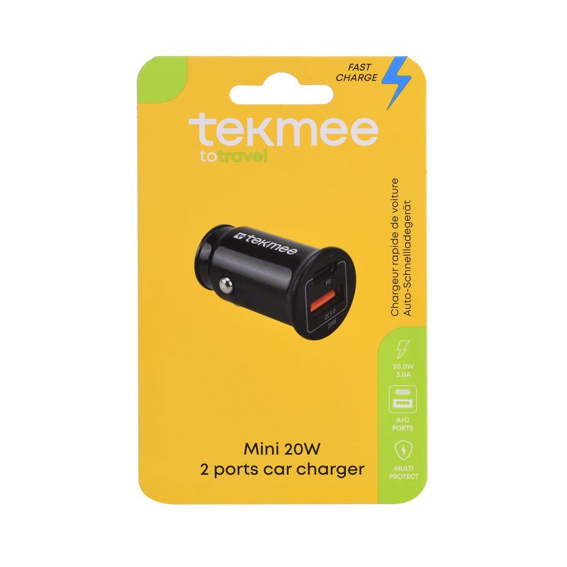 20W PD+QC CAR CHARGER BLACK