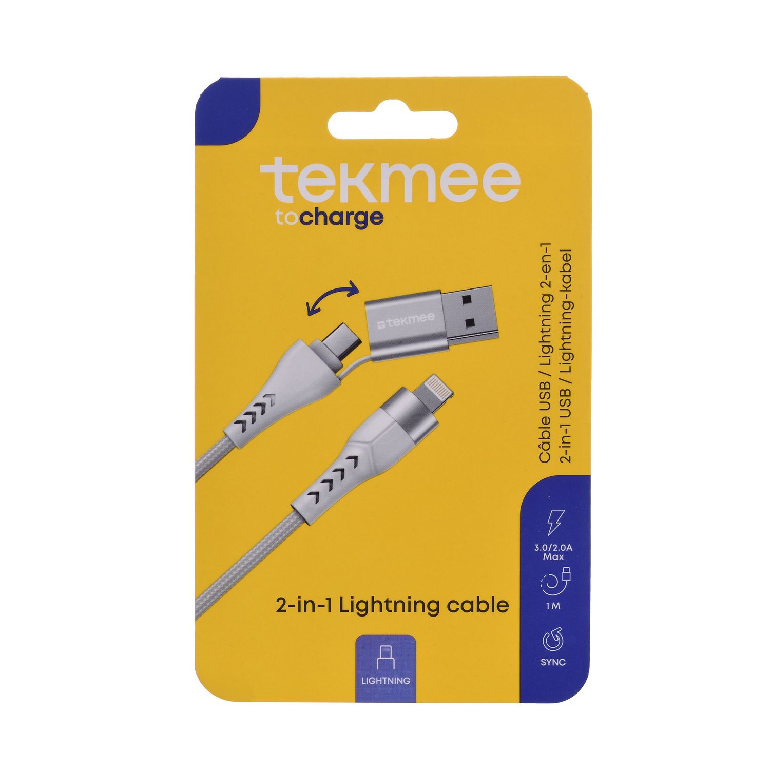 1M 2IN1 LIGHTNING/TYPE-C-USB CABLE