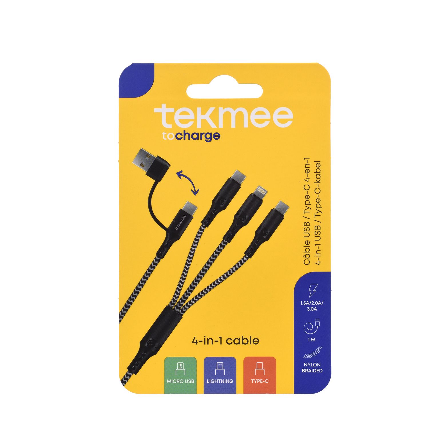 1M QUATTRO NYLON BRAIDED CABLE