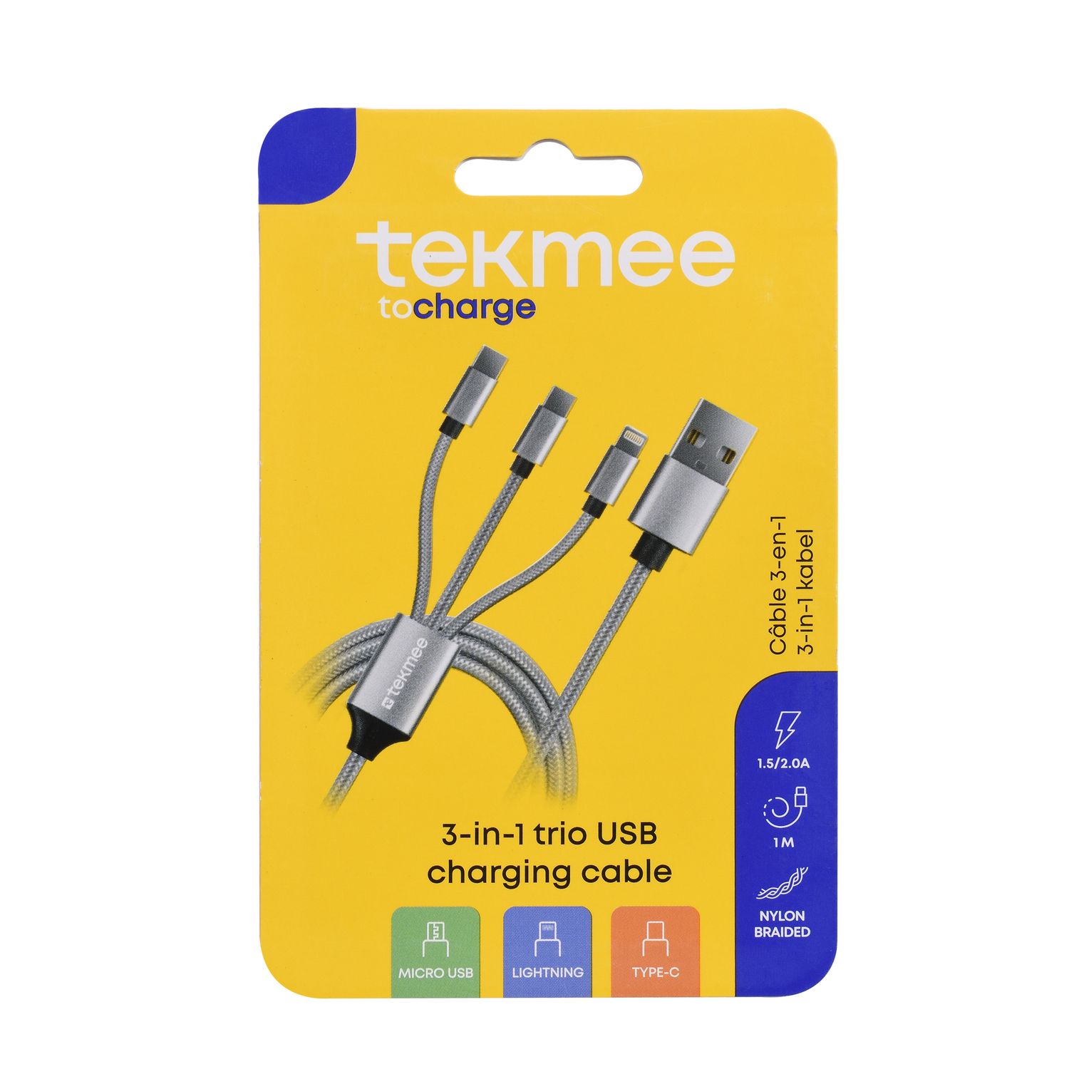 1M NYLON BRAIDED CABLE ALU