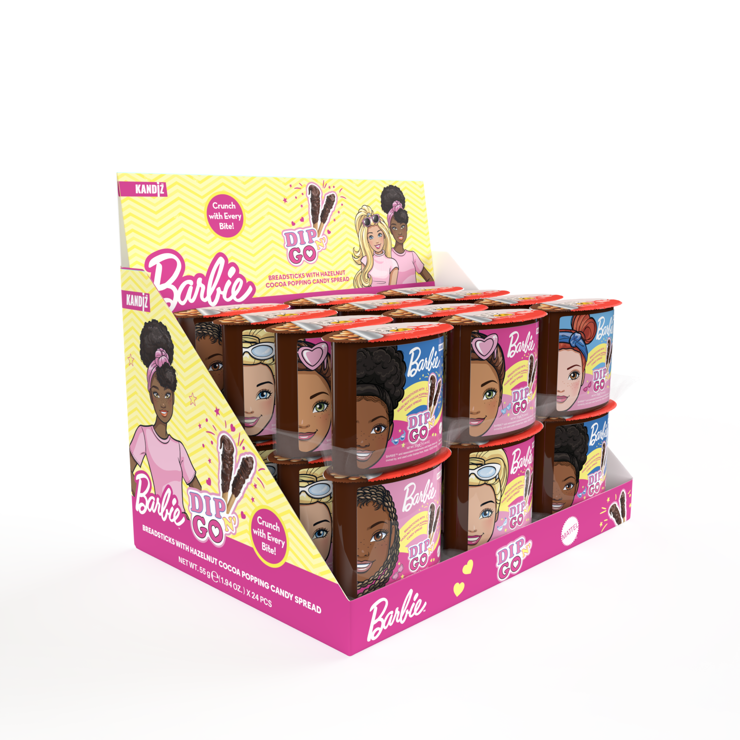 Chocolate Popping Candy 55g Display DIP&#39;N GO! 55g