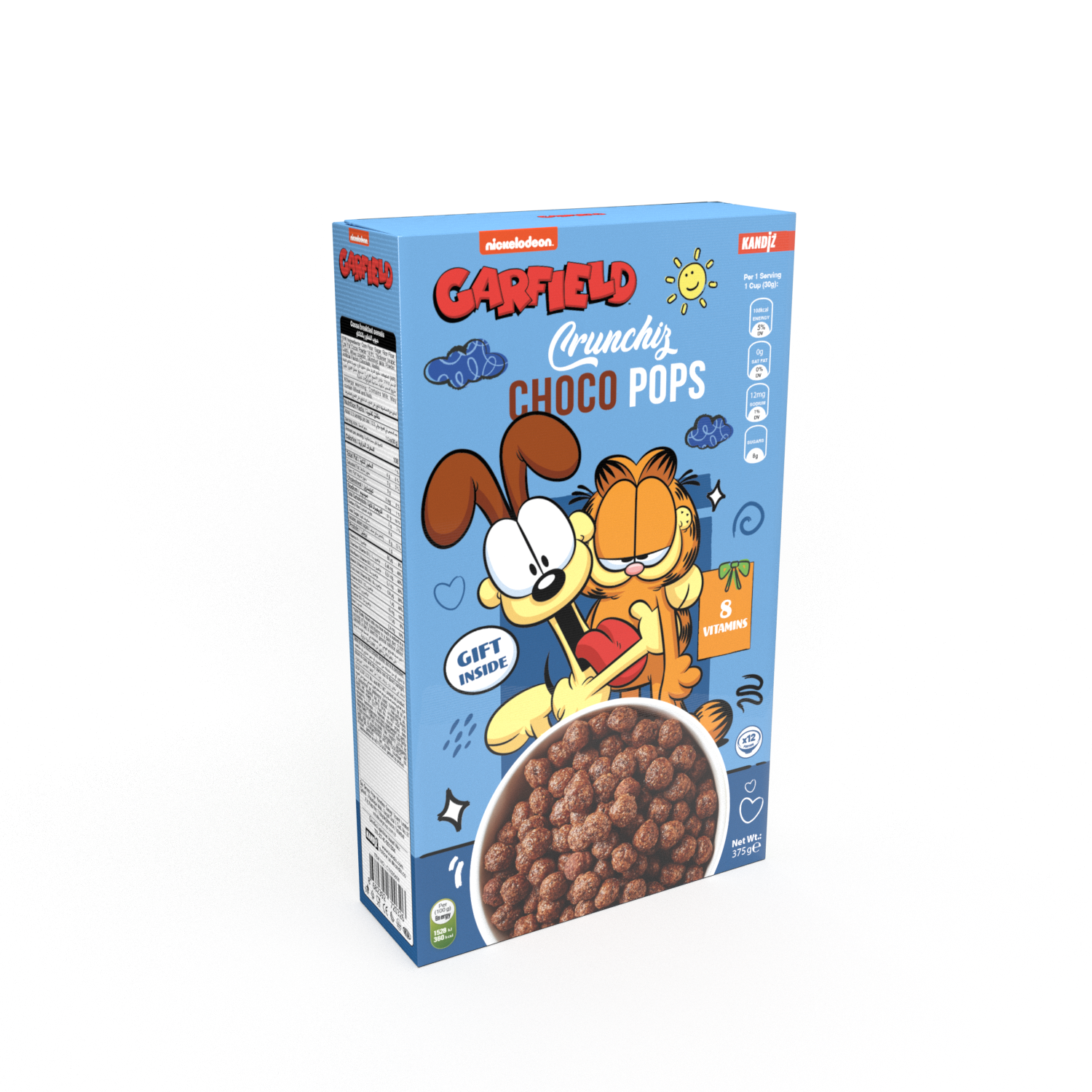 Garfield Crunchiz Choco Pops 375g