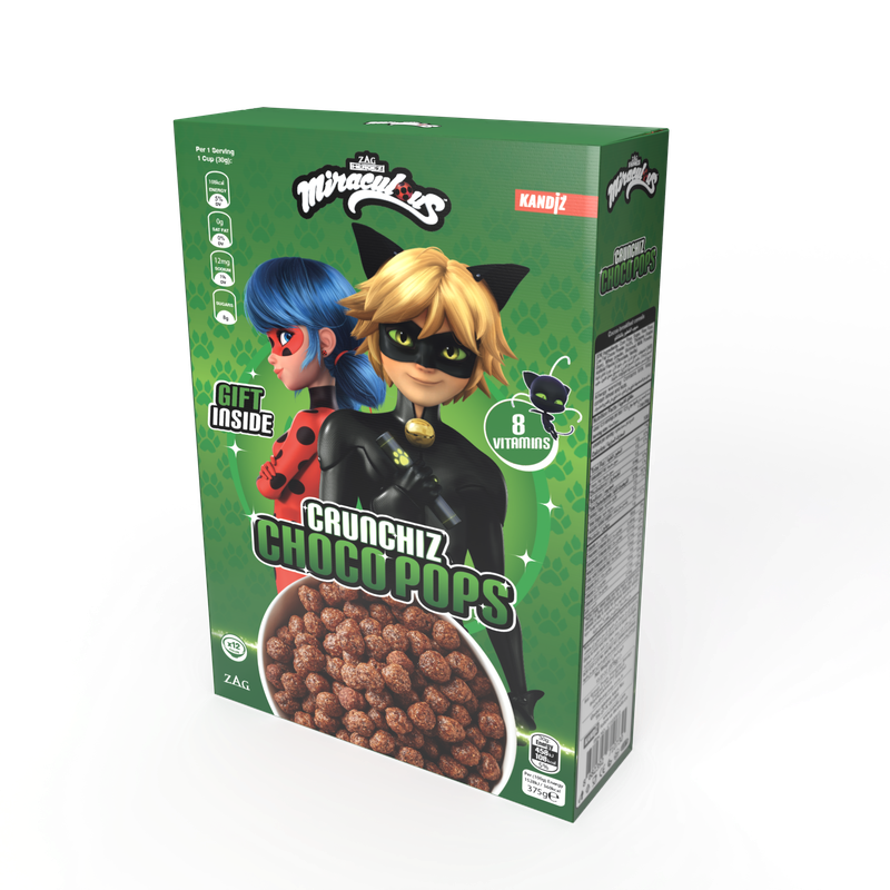 Miraculous Ladybug Crunchiz Choco Pops 375g