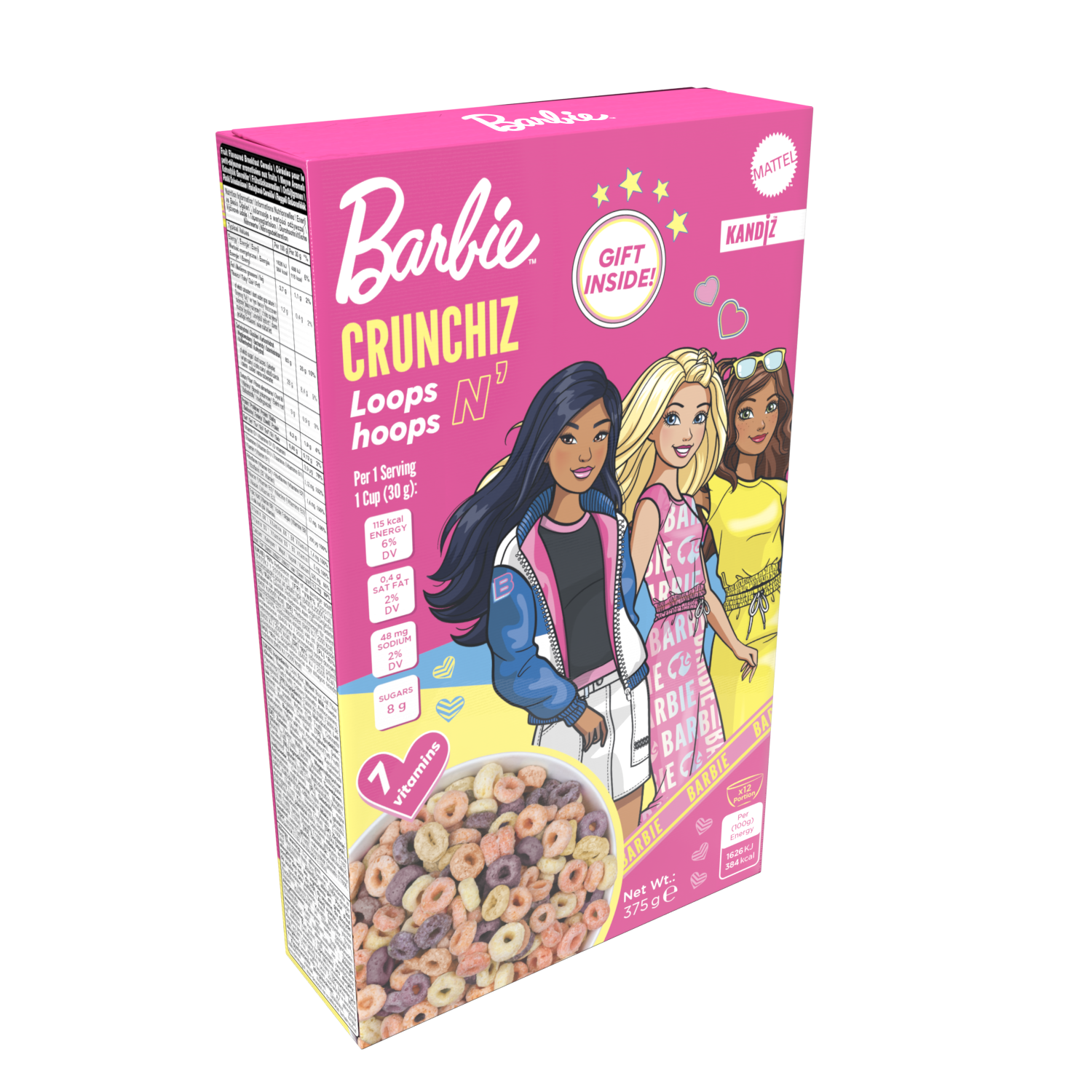 Barbie Crunchiz Loops N&#39; Hoops 375g