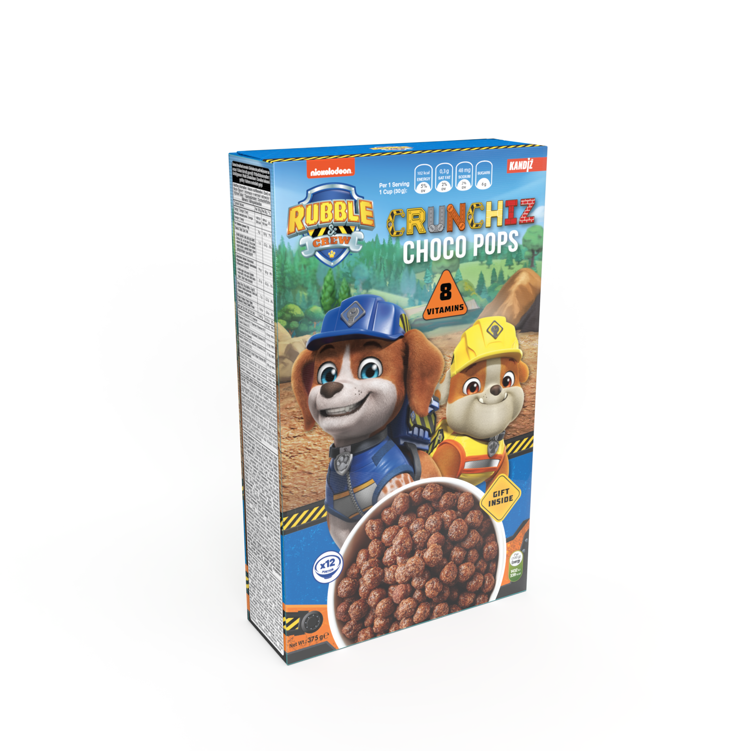 Rubble &amp; Crew Crunchiz Choco Pops 375g