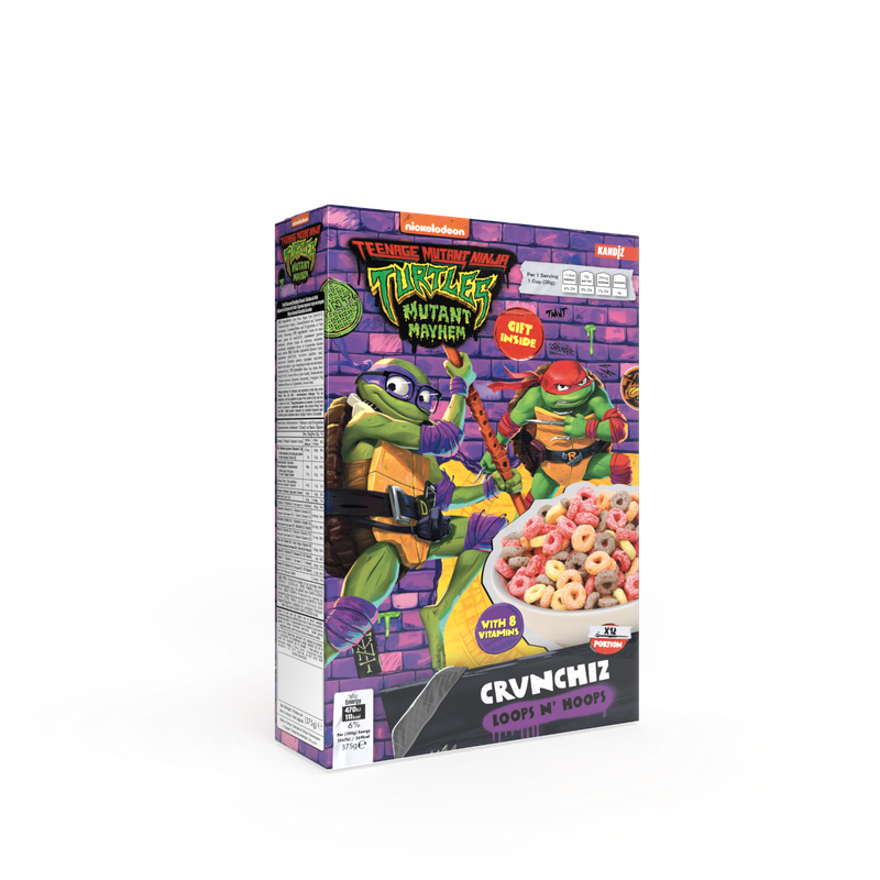 Turtels Crunchiz Loops N&#39; Hoops 375g