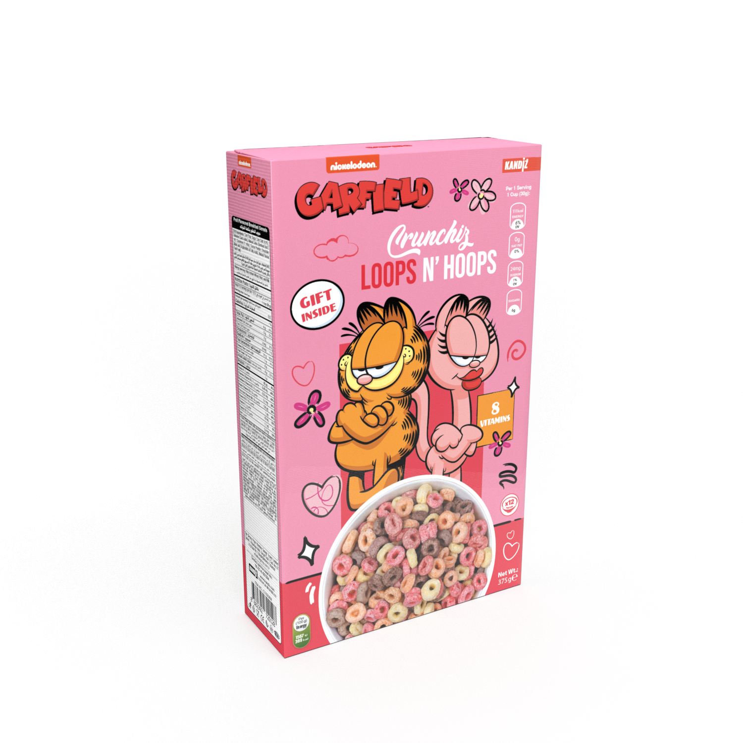Garfield Crunchiz Loops N&#39; Hoops 375g