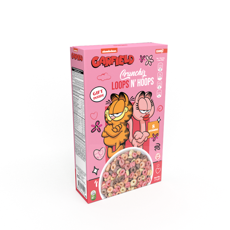 Garfield Crunchiz Loops N&#39; Hoops 375g