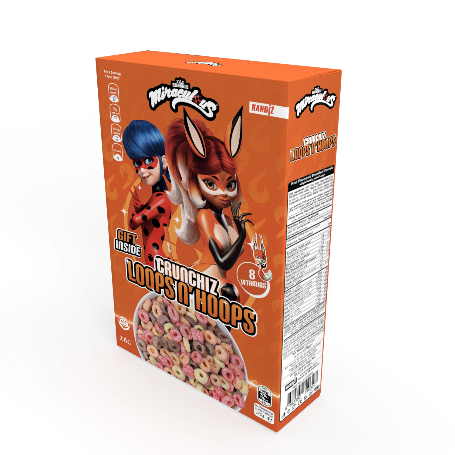 Miraculous Ladybug Crunchiz Loops N&#39; Hoops 375g