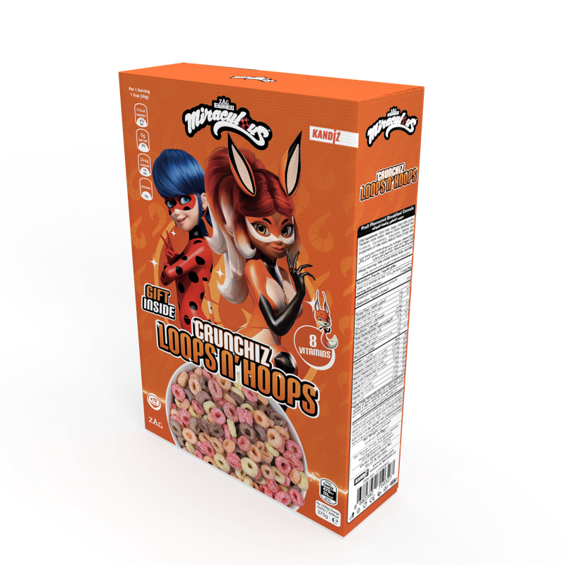 Miraculous Ladybug Crunchiz Loops N&#39; Hoops 375g