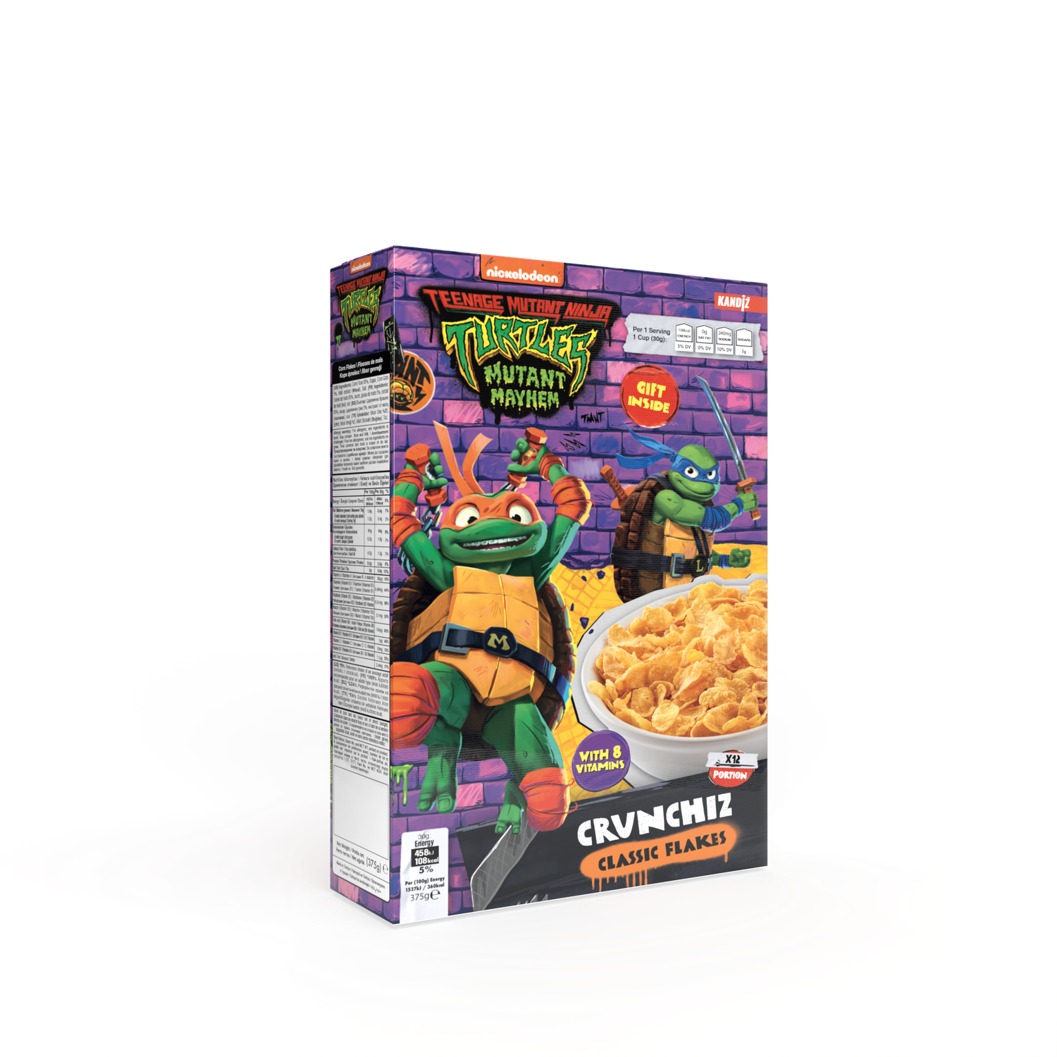 Turtels Crunchiz Classic Flakes 375g