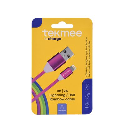 1M USB Lightning Rainbow Cable