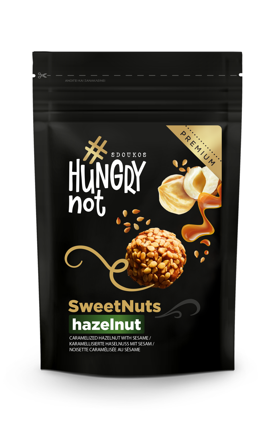 Karamellisierte Haselnüsse mit Sesam