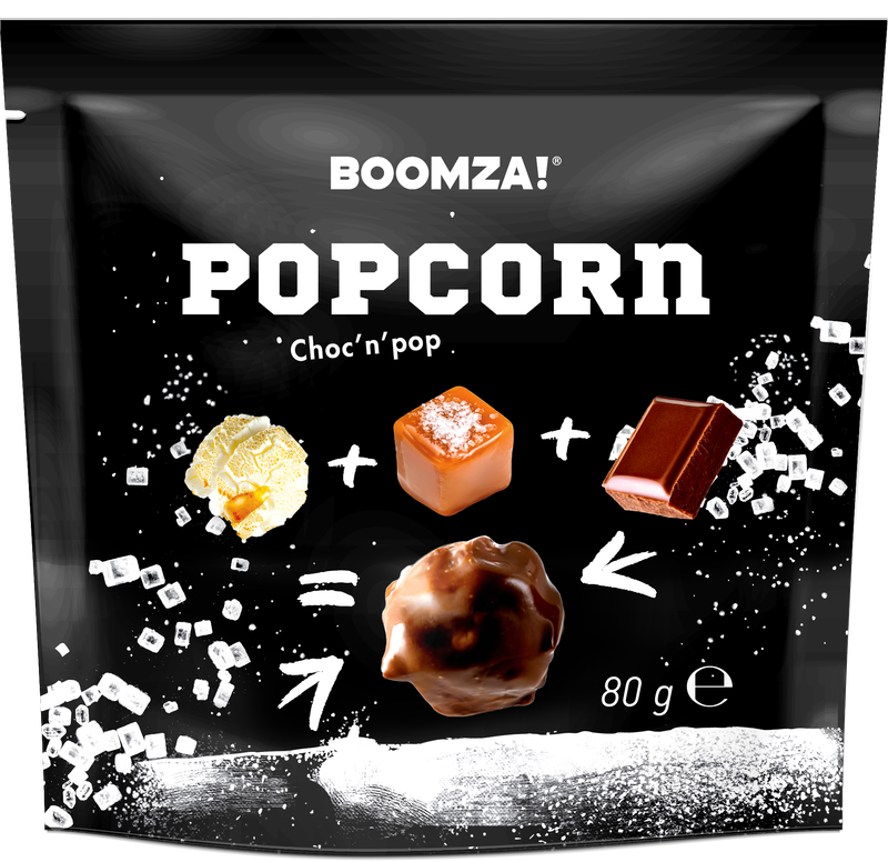 Salted caramel flavoured caramelized popcorn, glazed 80g