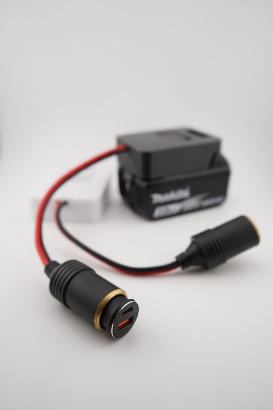 Makita 18V Akku-Adapter, KFZ-Buchse, mit/ohne USB A/C Adapter , Made in Germany